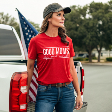 Funny sassy mom T-shirt with good moms say bad words